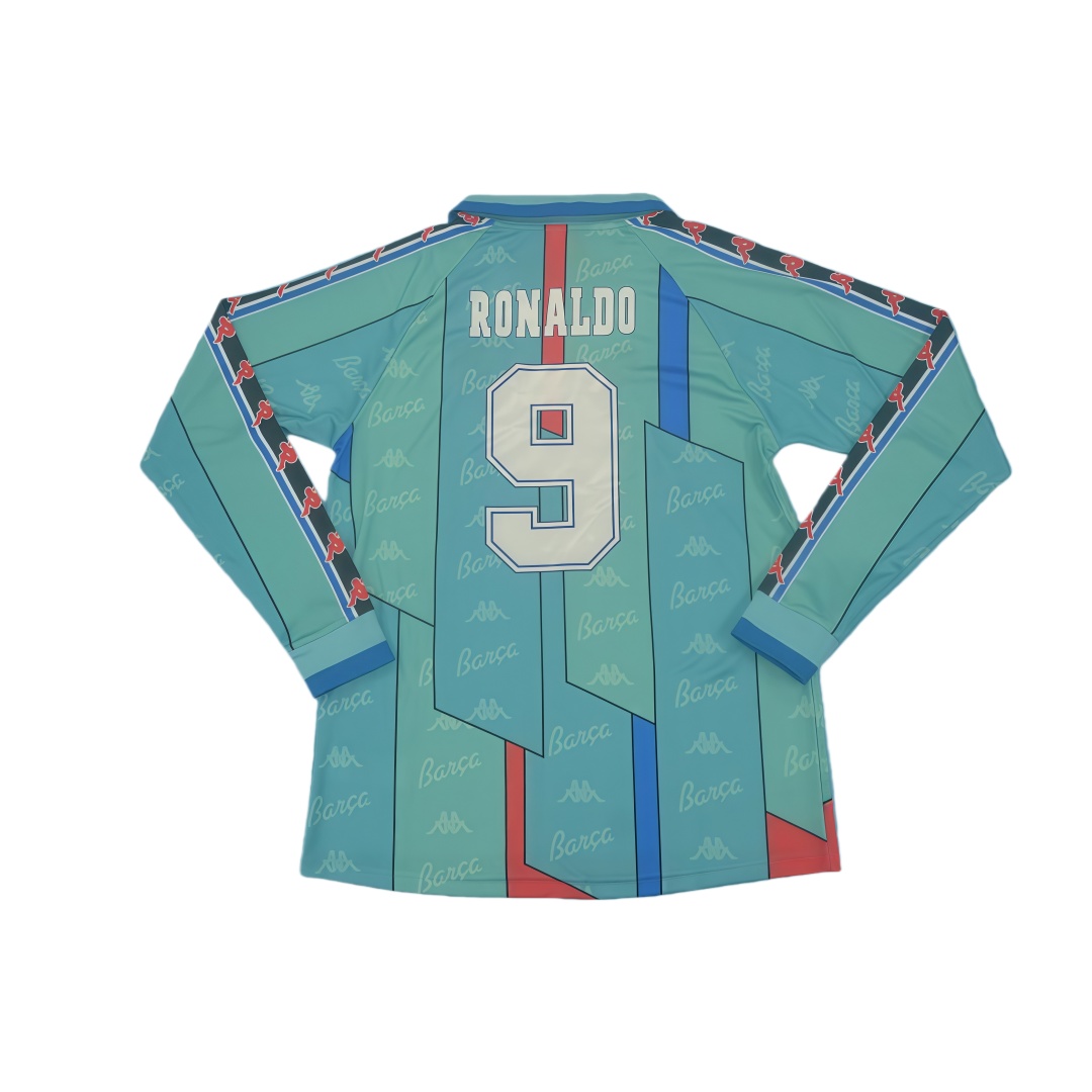 1995–97 Barcelona Away Retro Football Shirt Long Sleeve