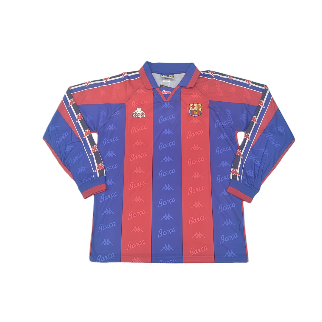 1995–97 Barcelona Home Retro Football Shirt Long Sleeve