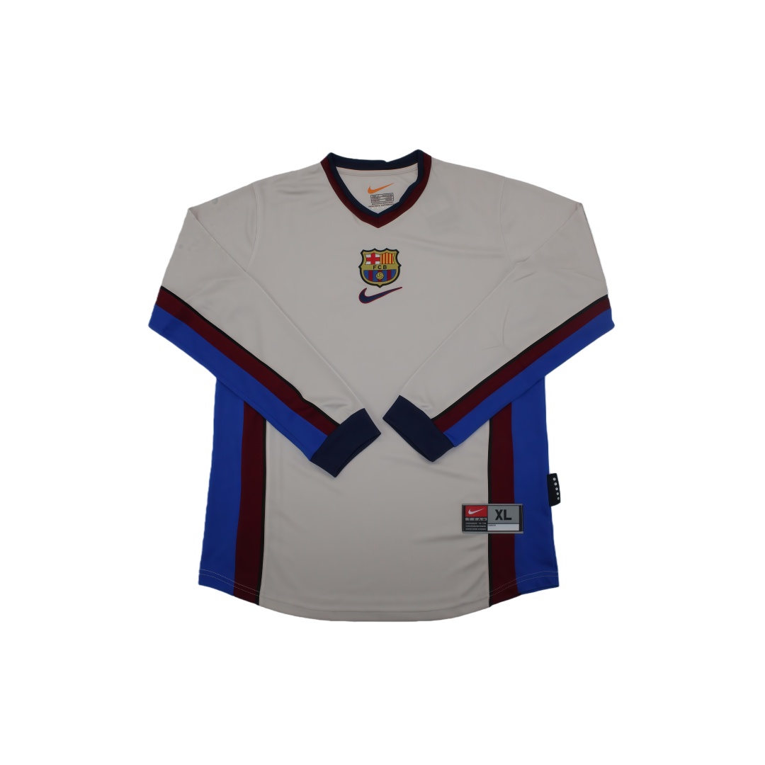 1998–01 Barcelona Away Retro Football Shirt Long Sleeve