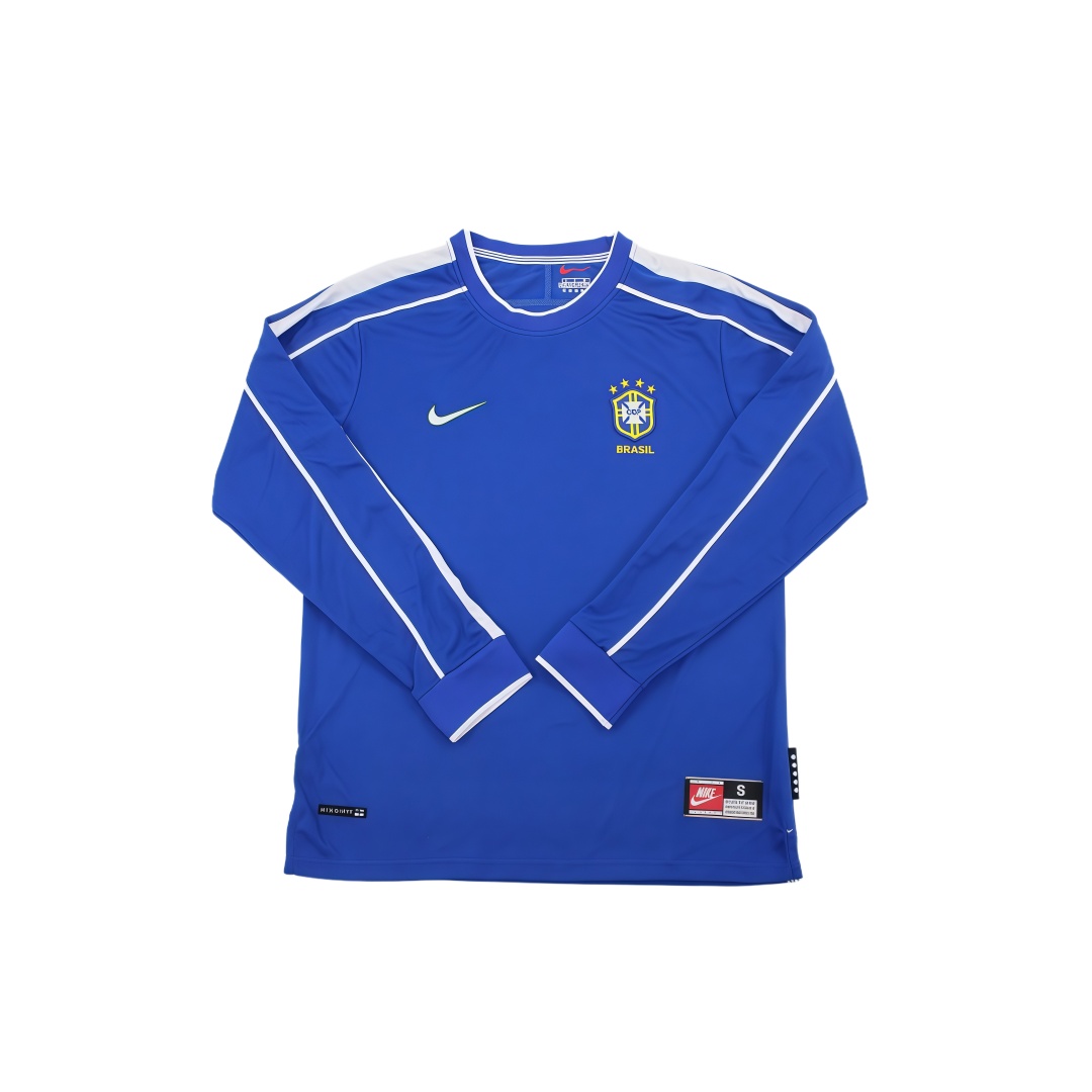 1998 Brazil Away Retro Football Shirt Long Sleeve  1998 Brazil Away Retro Football Shirt Long Sleeve