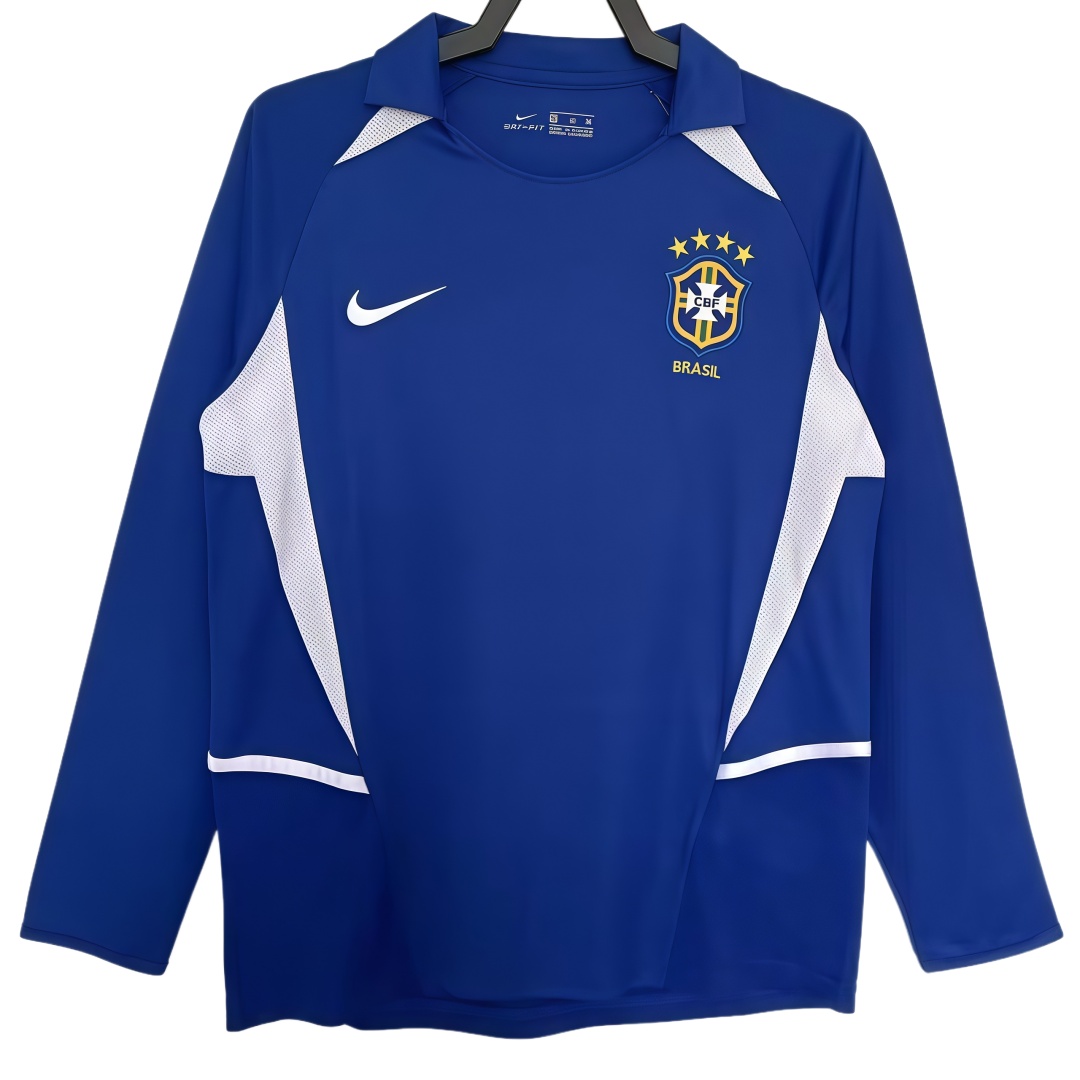 2002 Brazil Away Retro Football Shirt Long Sleeve  2002 Brazil Away Retro Football Shirt Long Sleeve