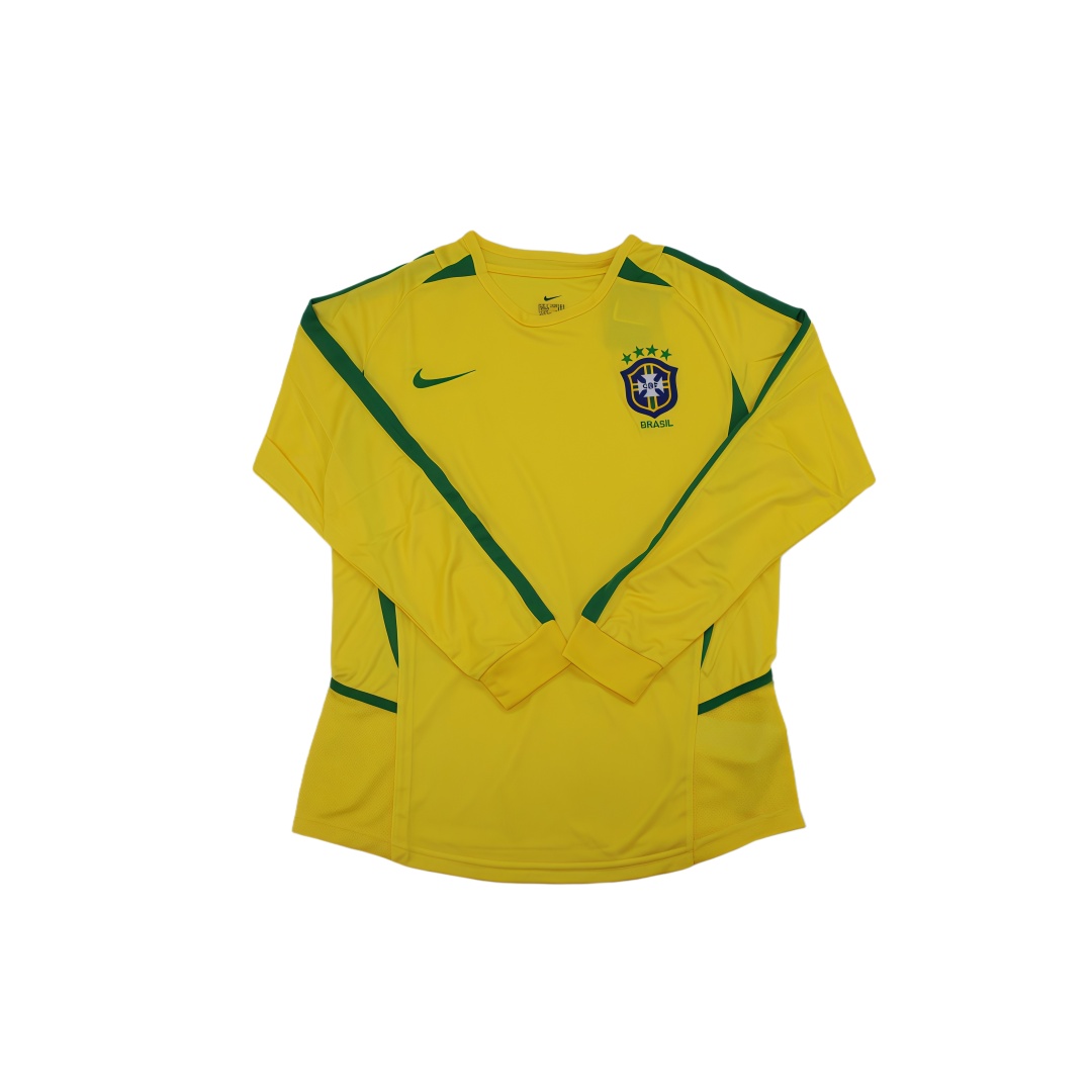 2002 Brazil Home Retro Football Shirt Long Sleeve  2002 Brazil Home Retro Football Shirt Long Sleeve