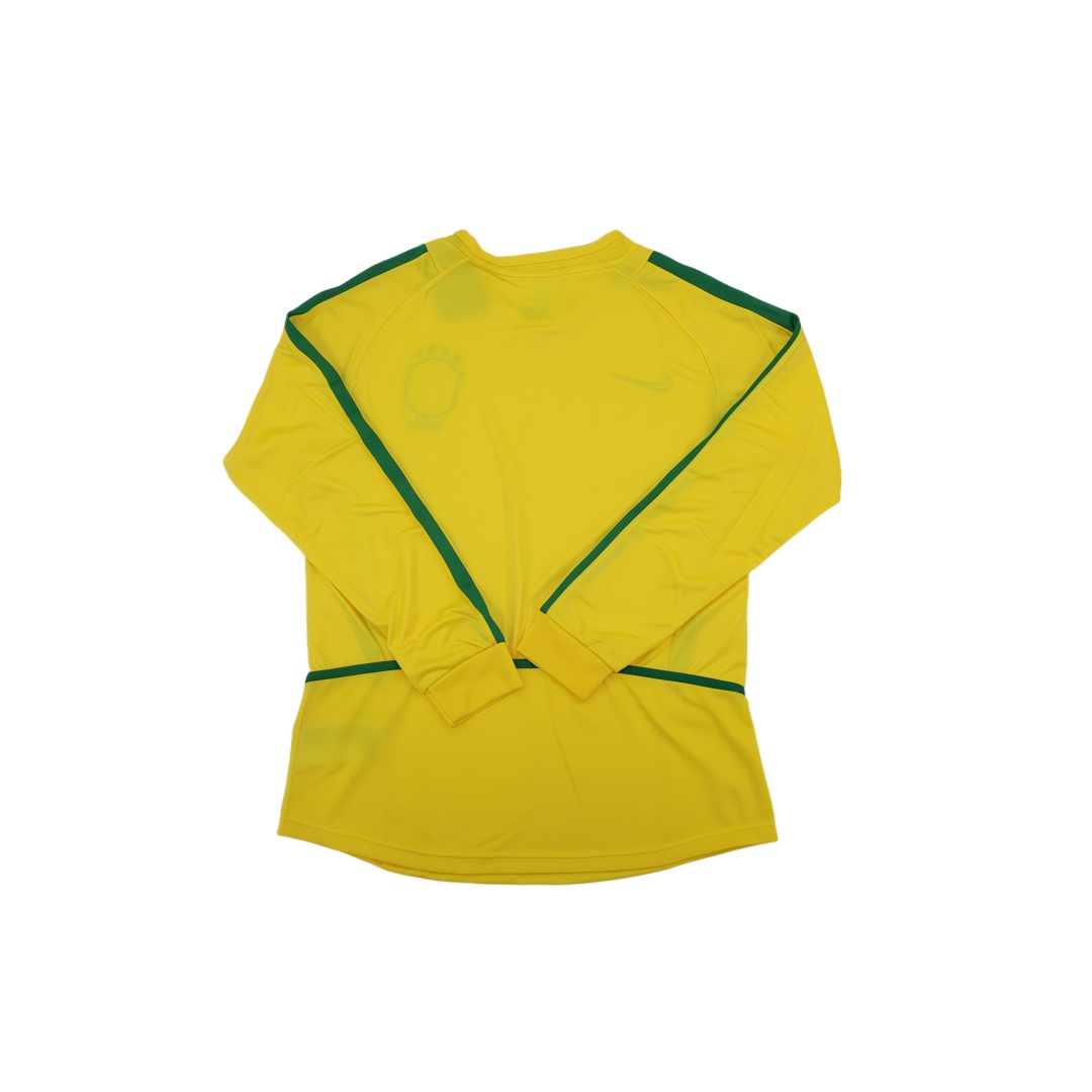 2002 Brazil Home Retro Football Shirt Long Sleeve