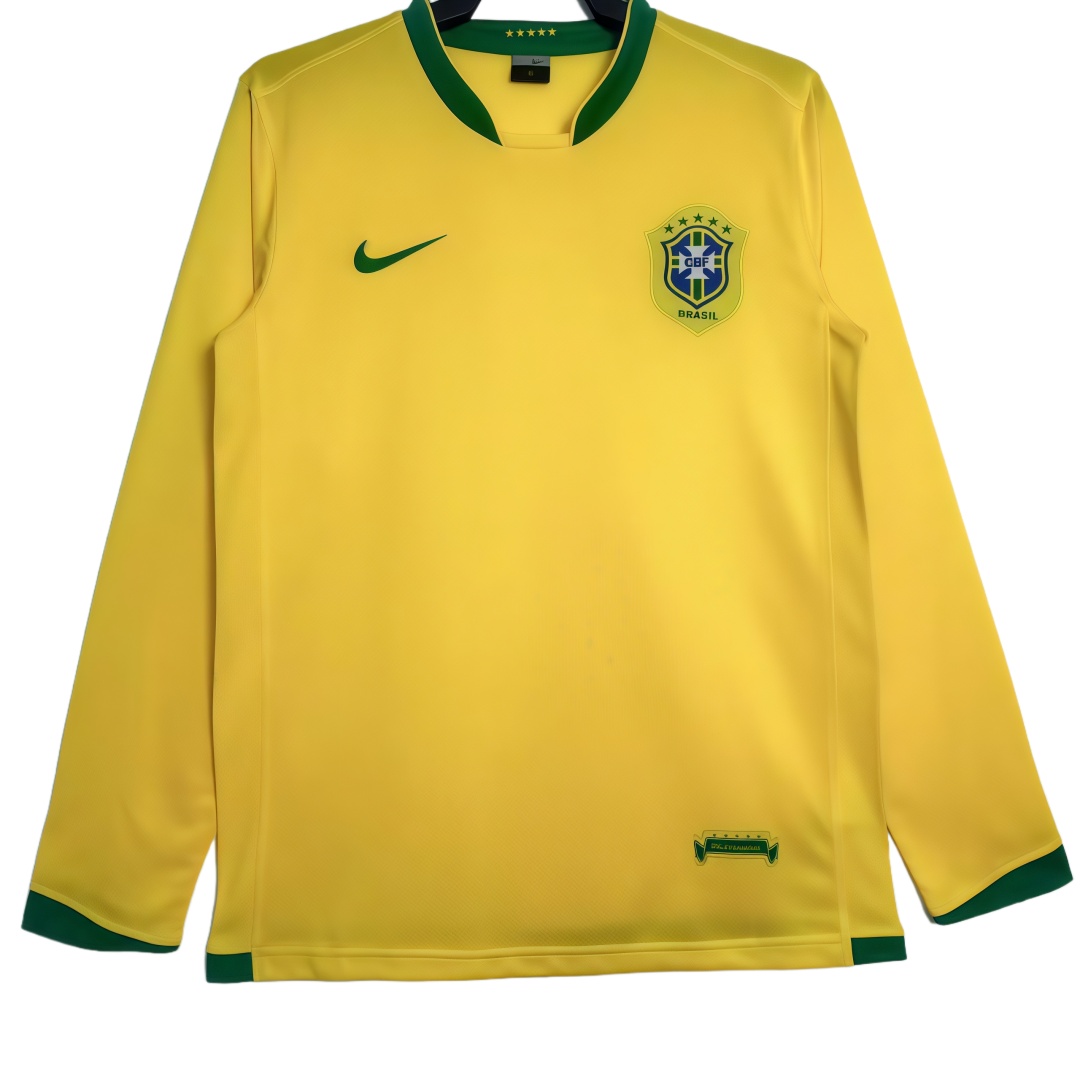 2006 Brazil Home Retro Football Shirt Long Sleeve  2006 Brazil Home Retro Football Shirt Long Sleeve
