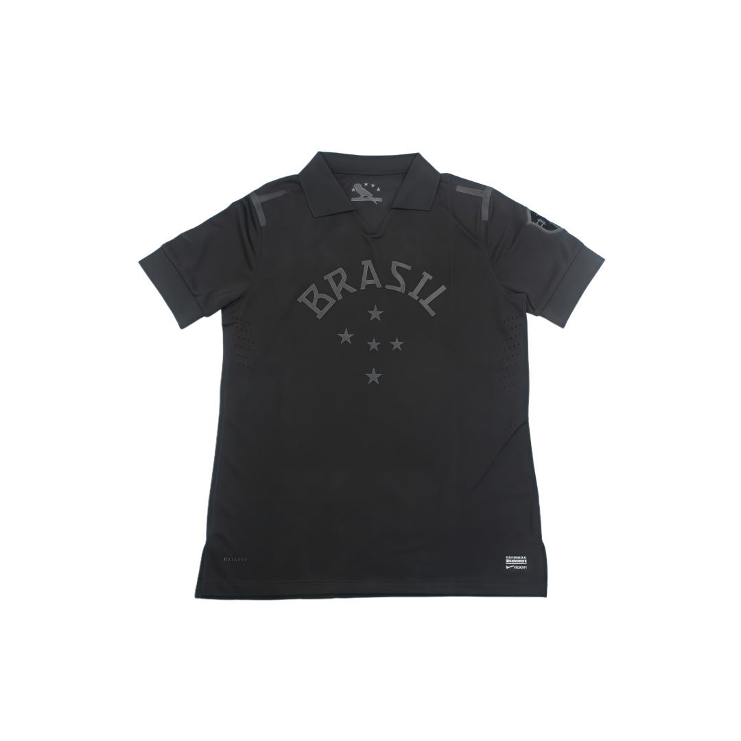 2013-14 Brazil All Black Retro Football Shirt  2013-14 Brazil All Black Retro Football Shirt