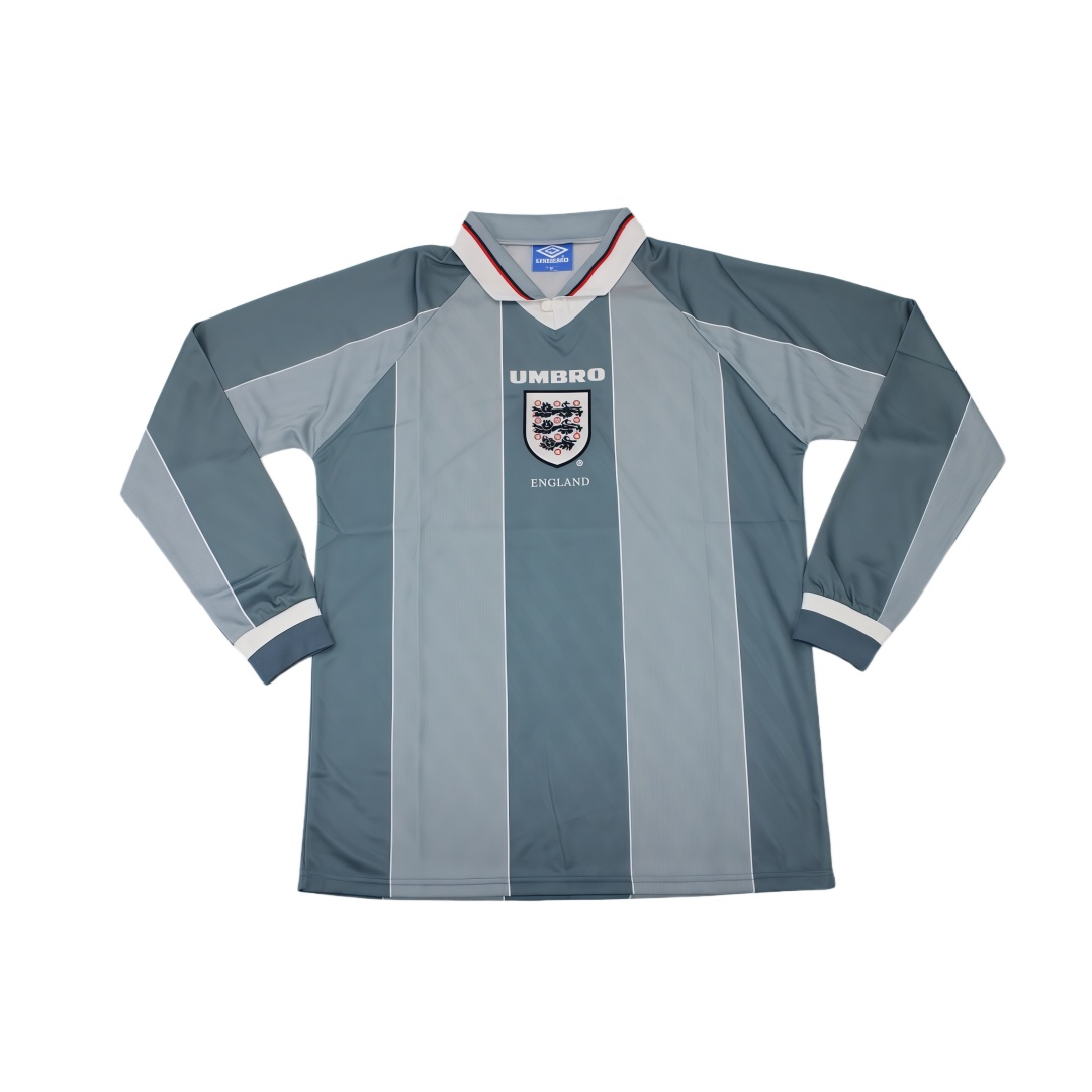 1996 England Away Retro Football Shirt Long Sleeve  1996 England Away Retro Football Shirt Long Sleeve