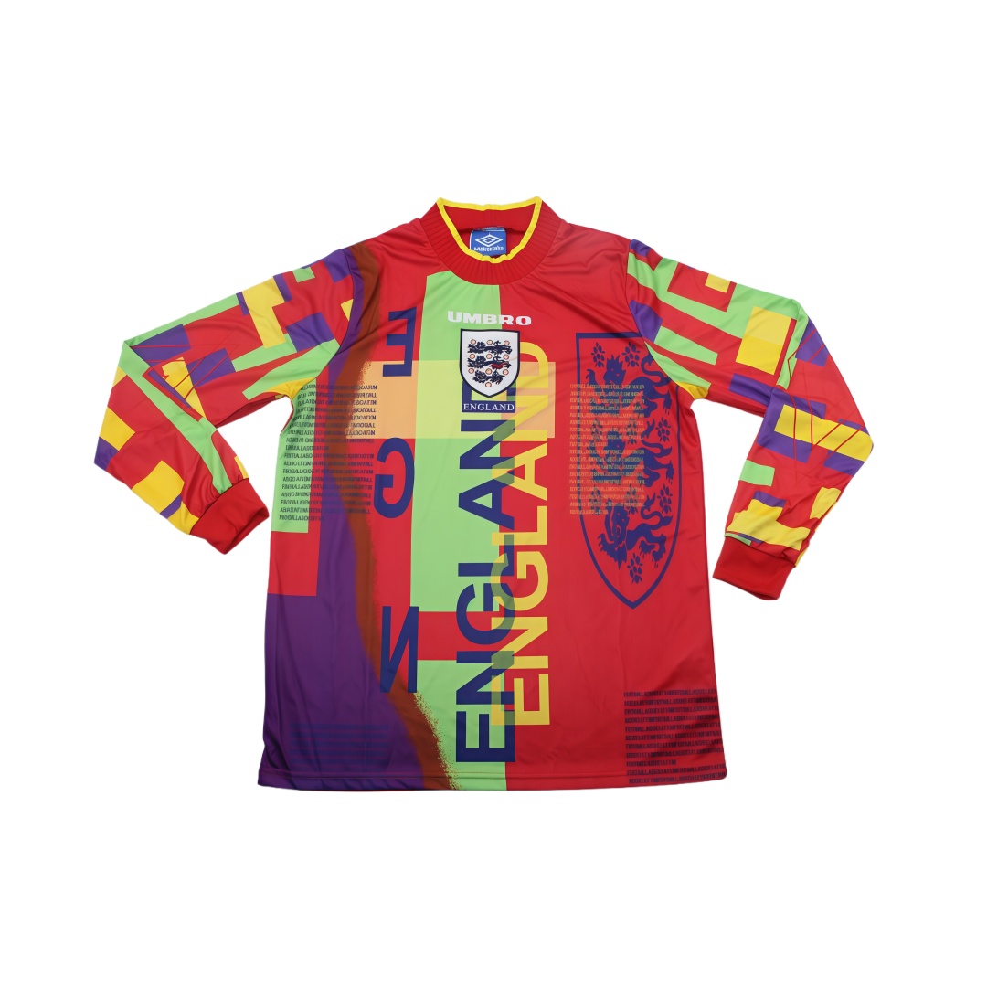 1996 England Goalkeeper Retro Football Shirt Long Sleeve  1996 England Goalkeeper Retro Football Shirt Long Sleeve