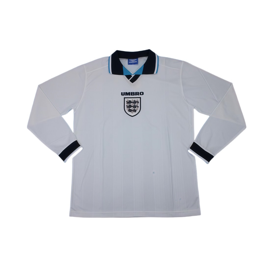 1996 England Home Retro Football Shirt Long Sleeve  1996 England Home Retro Football Shirt Long Sleeve