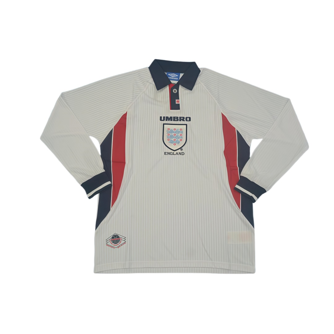 1998 England Home Retro Football Shirt Long Sleeve  1998 England Home Retro Football Shirt Long Sleeve