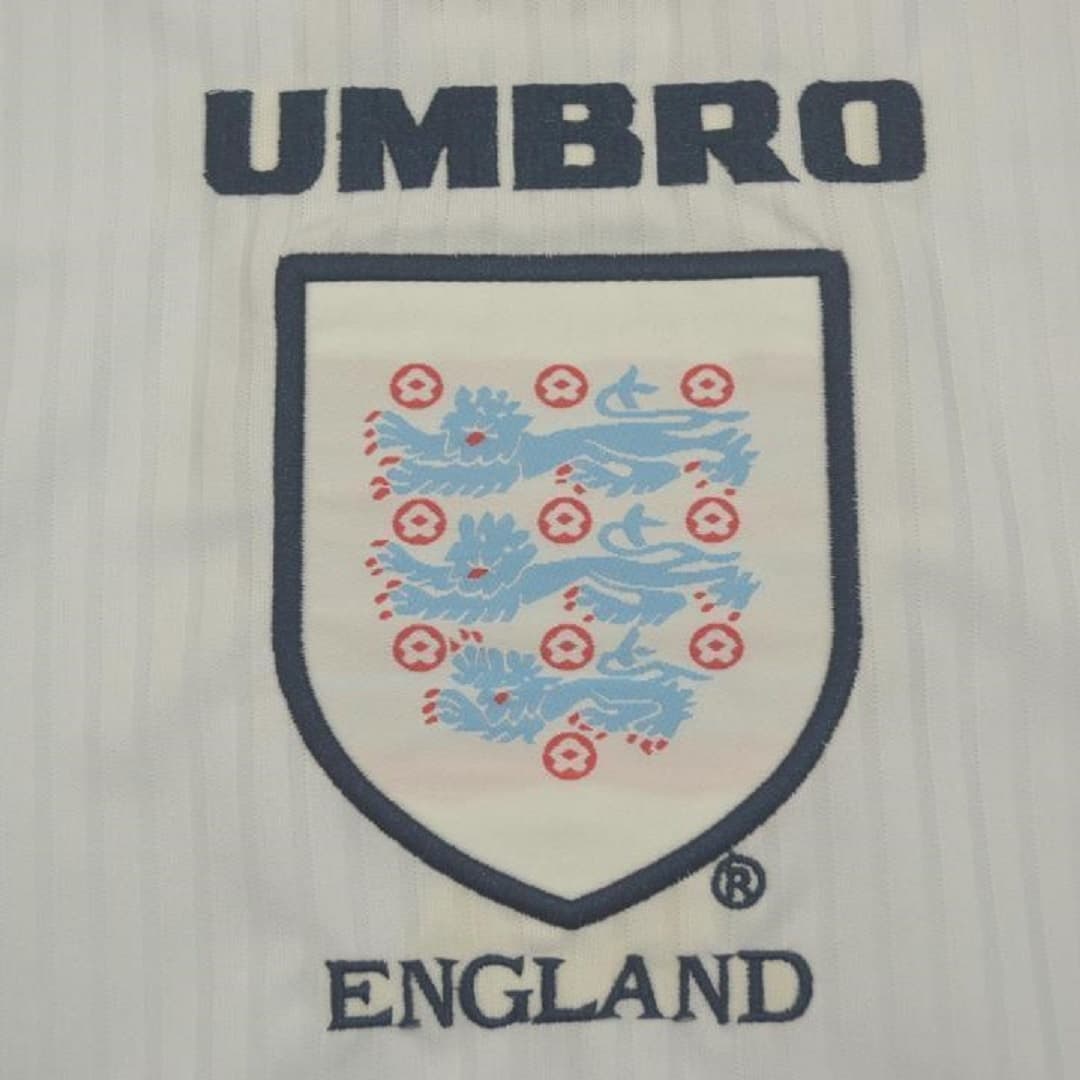 1998 England Home Retro Football Shirt Long Sleeve