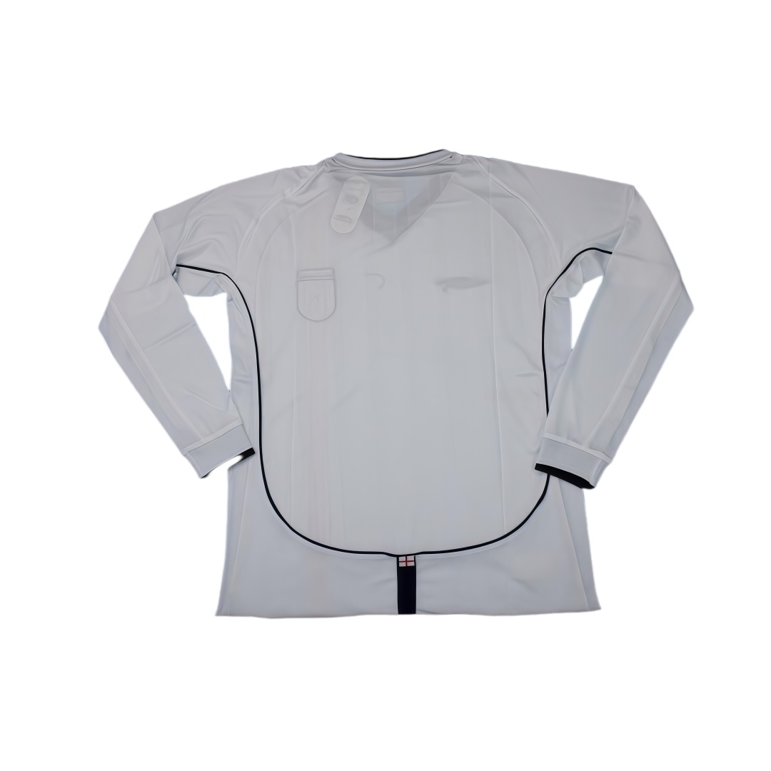 2002 England Home Retro Football Shirt Long Sleeve