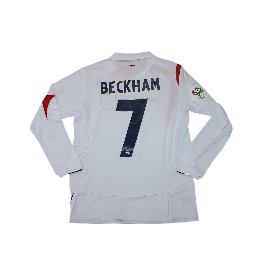 2006 England Home Retro Football Shirt Long Sleeve