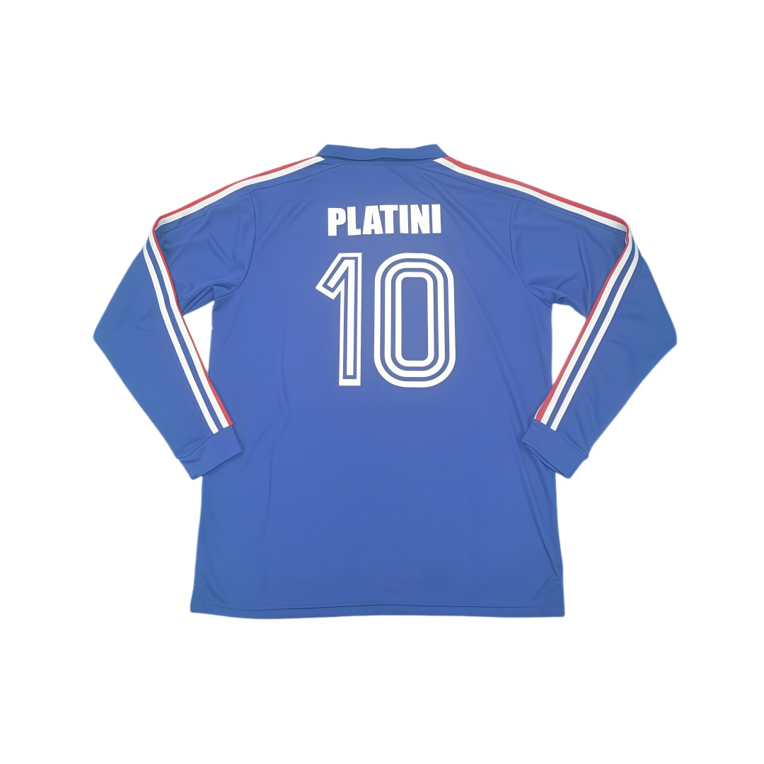 1984 France Home Retro Football Shirt Long Sleeve