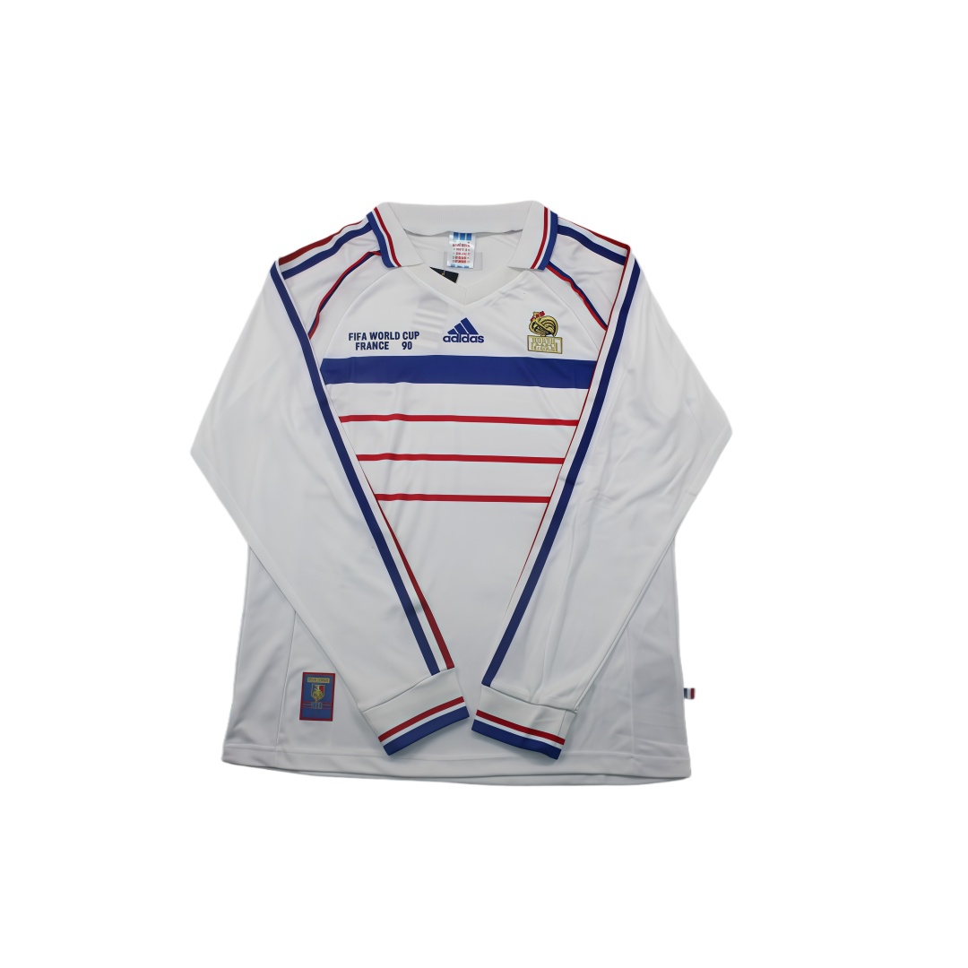 1998 France Away Retro Football Shirt Long Sleeve  1998 France Away Retro Football Shirt Long Sleeve
