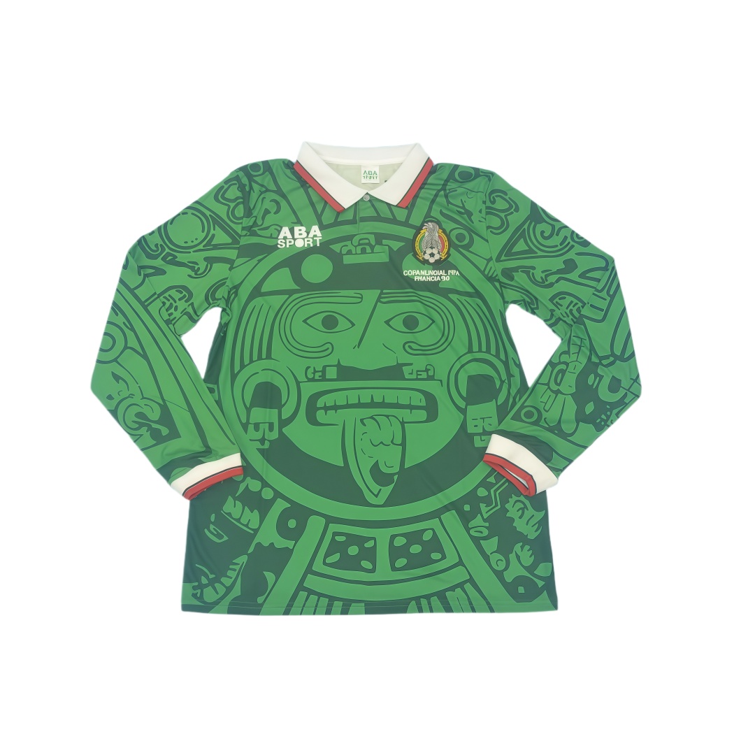1998 Mexico Home Retro Football Shirt Long Sleeve  1998 Mexico Home Retro Football Shirt Long Sleeve