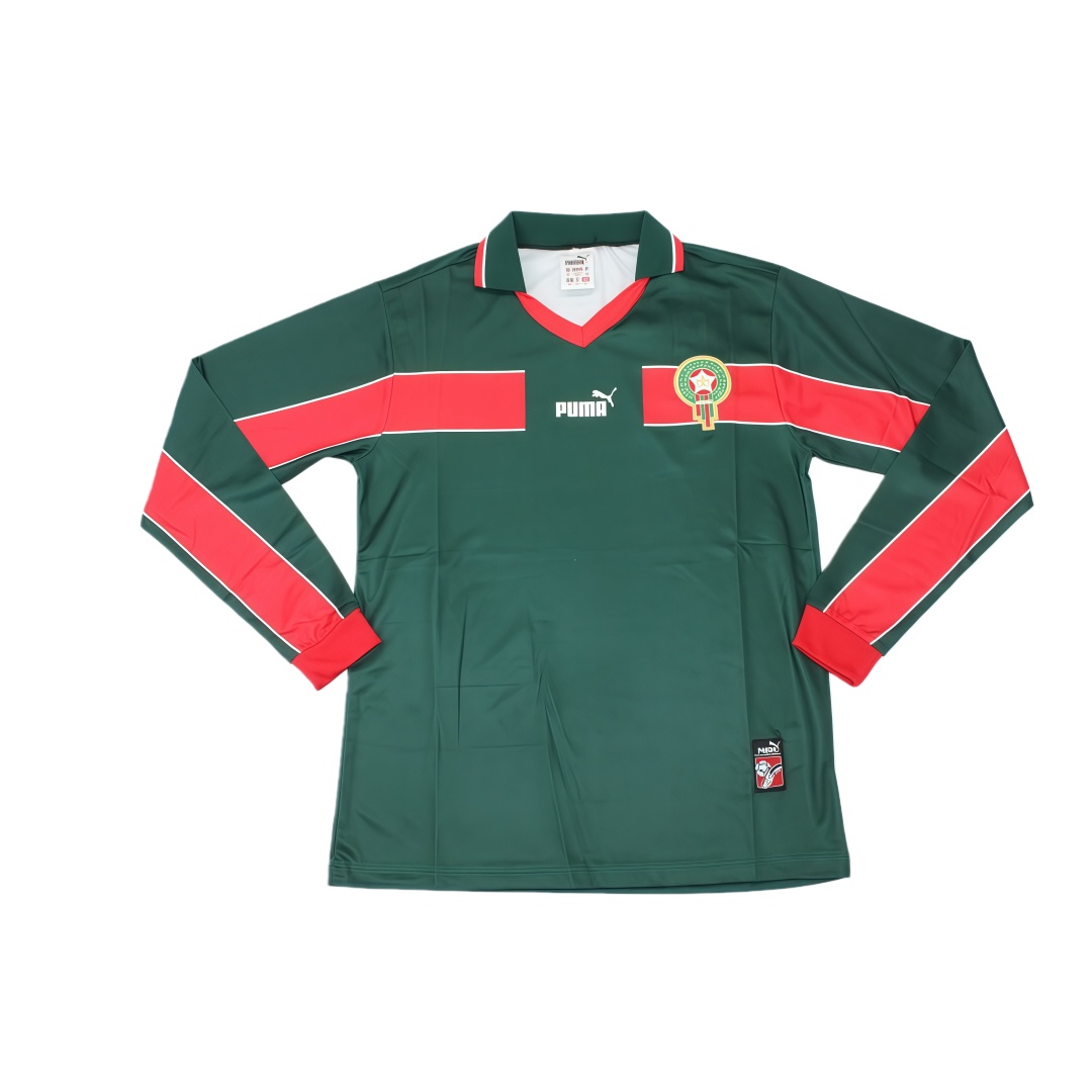 1998 Morocco Home Retro Football Shirt Long Sleeve