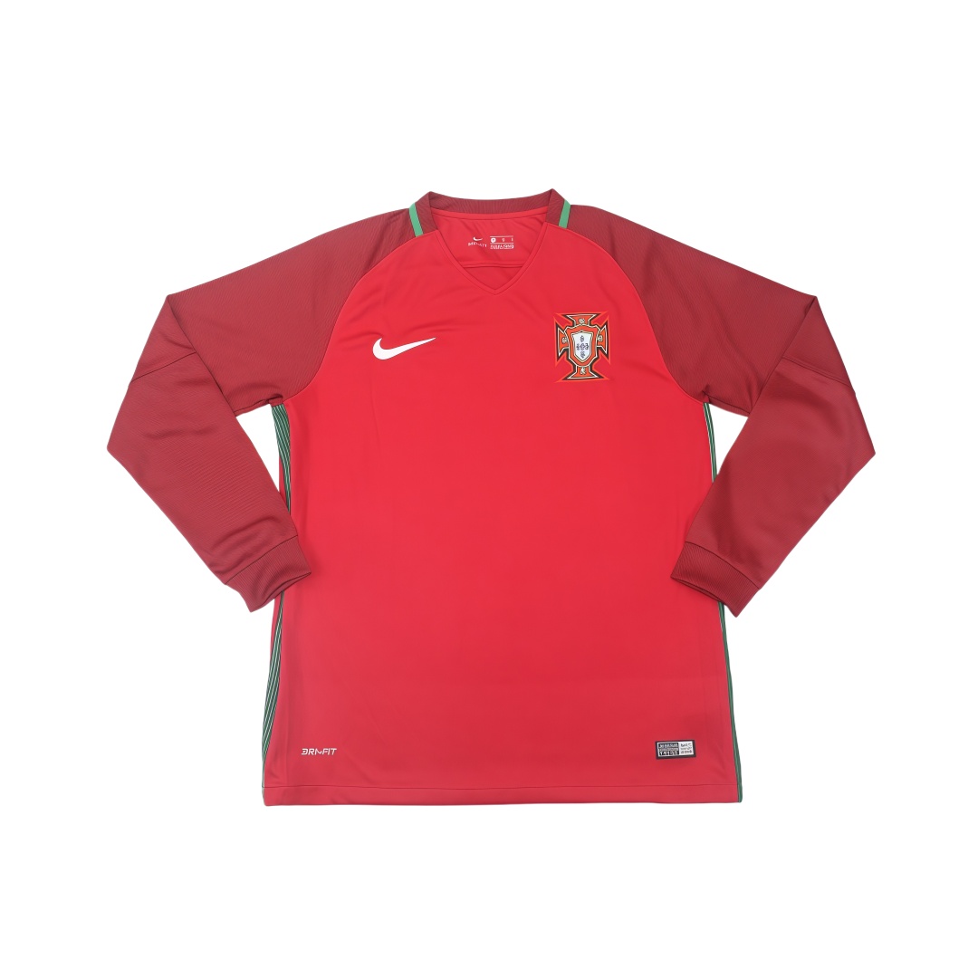 2016 Portugal Home Retro Football Shirt Long Sleeve  2016 Portugal Home Retro Football Shirt Long Sleeve
